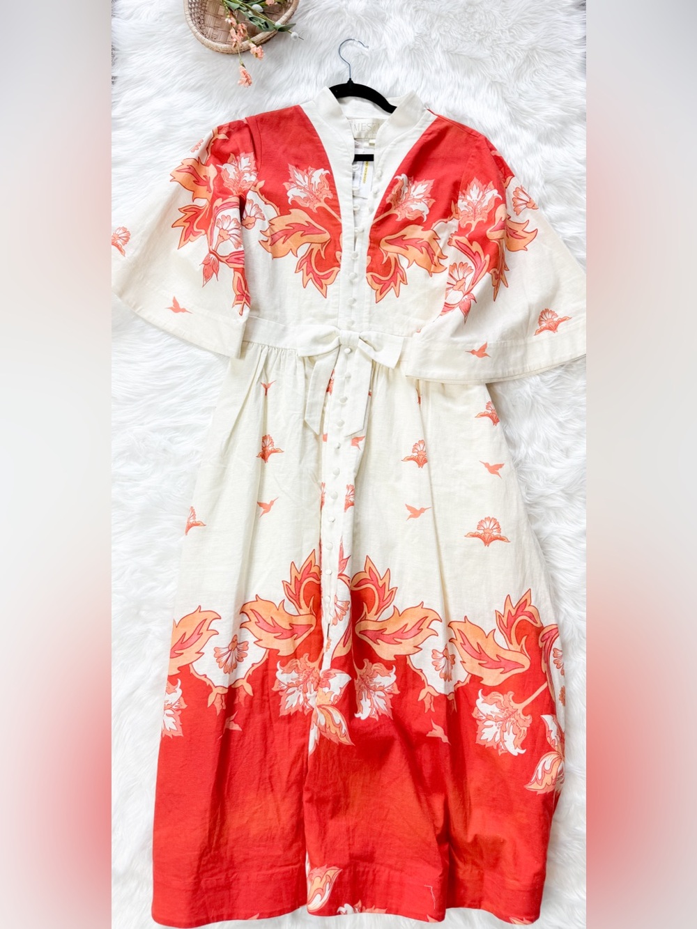 NEW MESTIZA NEW YORK carmen midi dress in sunset ivory 6 - Picture 4 of 5